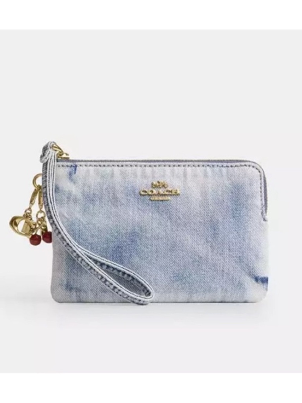 Coach Loved Denim Wristlet With Charms